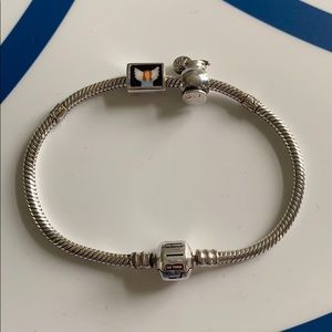 Brighton-like charm bracelet w/ 2 charms (worn 1x)